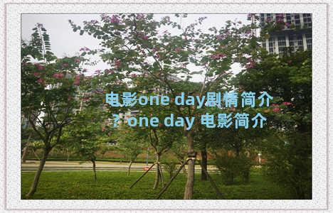 电影one day剧情简介？one day 电影简介